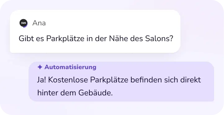 Kundenfrage, die durch eine Automatisierung beantwortet wird