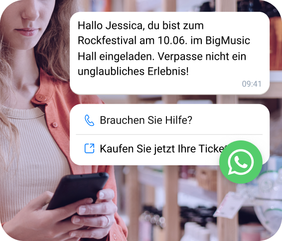 TopMessage-Vorlage zur Bestätigung eines Center- oder Event-Ticketkaufs per WhatsApp oder SMS