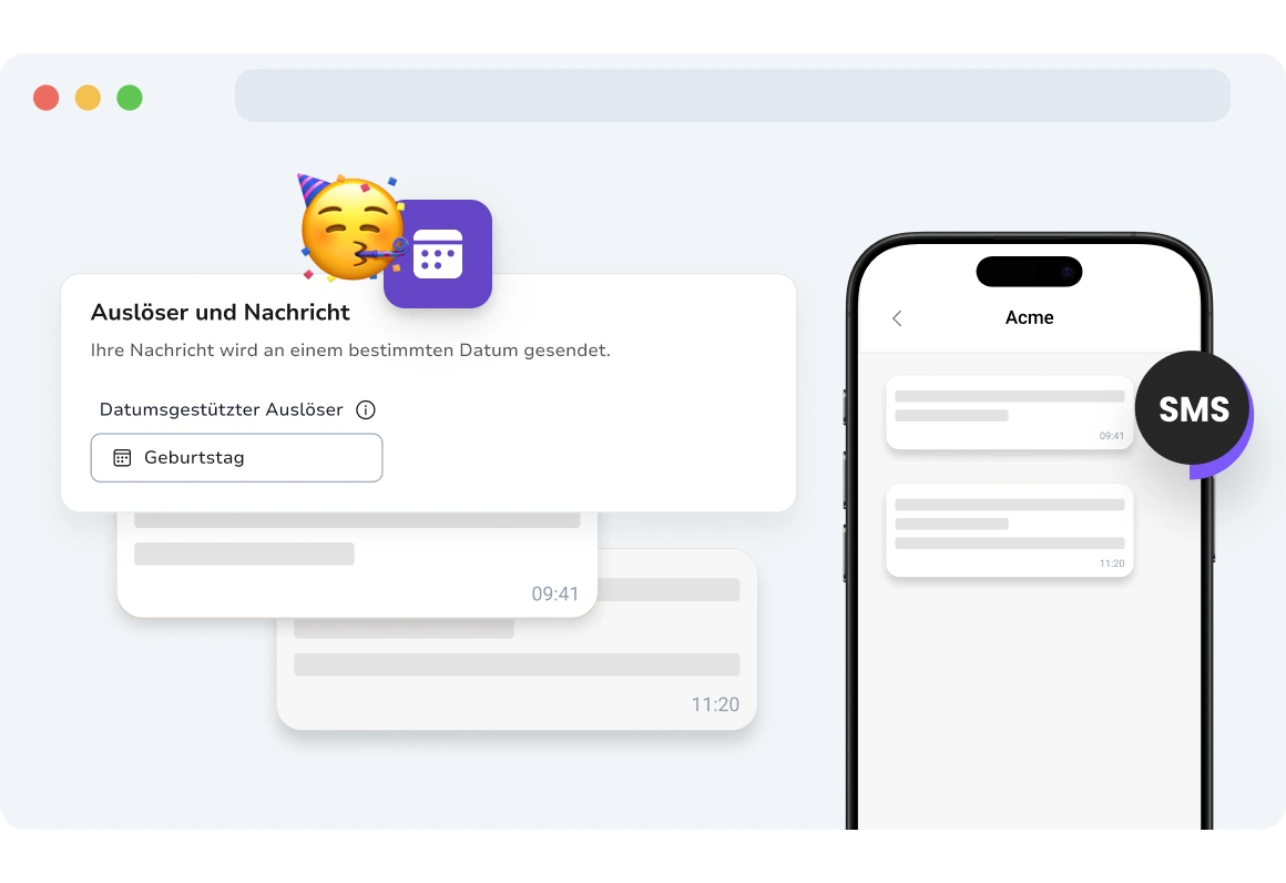 Screenshot der TopMessage-Seite für datumsbasierte Kampagnen.