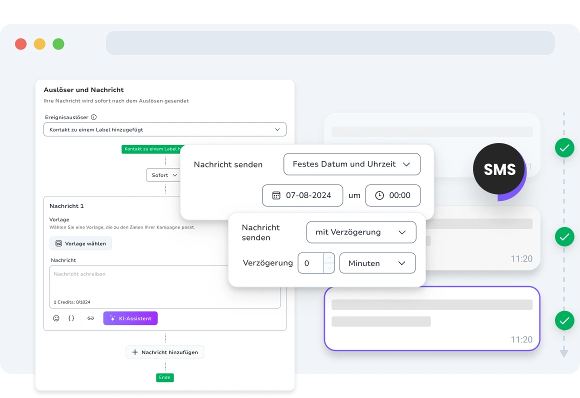 Screenshot der TopMessage-Drip-Kampagnen-Seite.