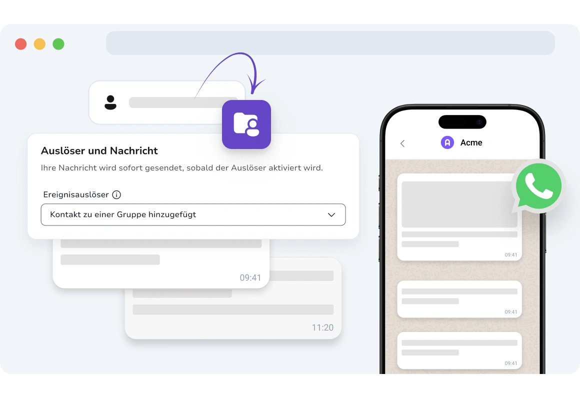 Screenshot der TopMessage-Seite für ereignisbasierte Kampagnen.