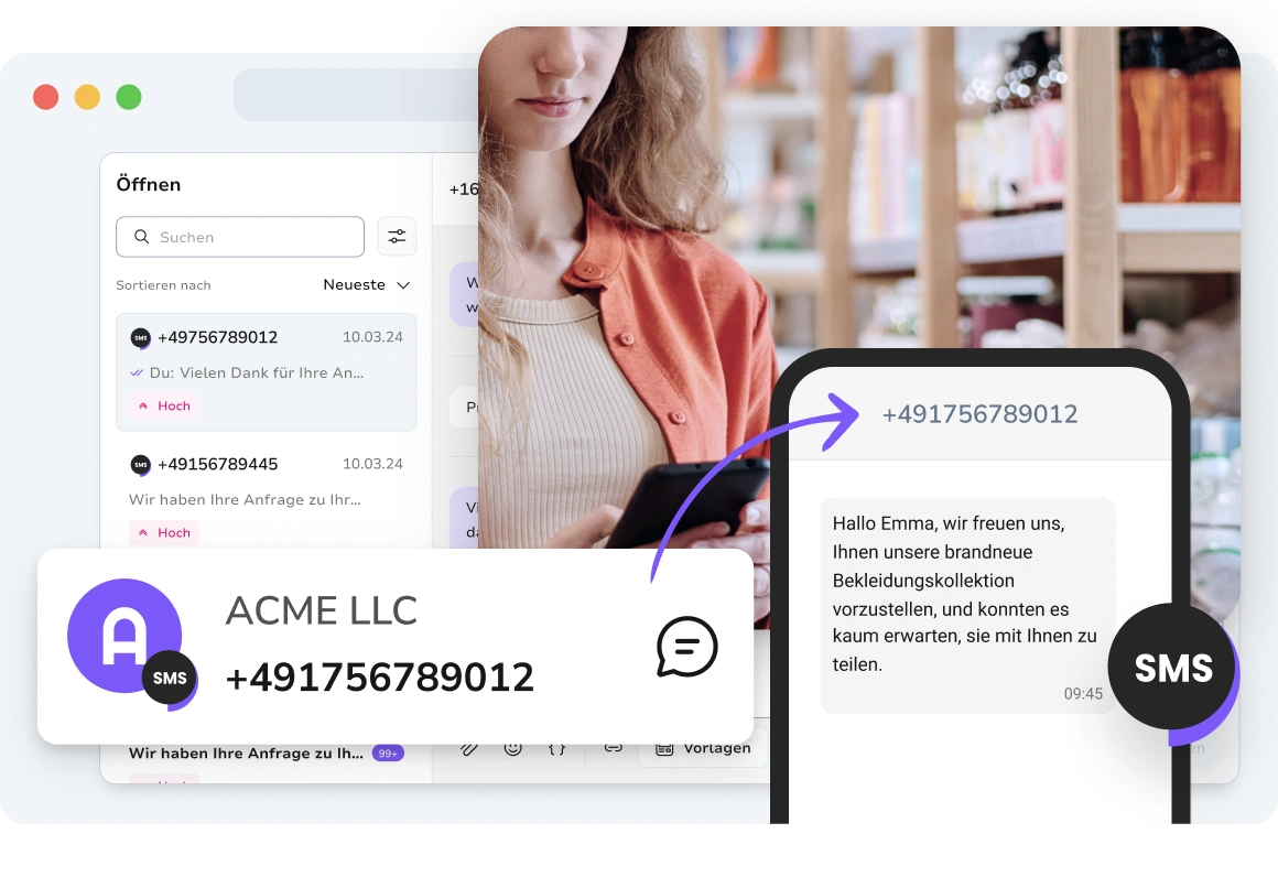 Eigene virtuelle Telefonnummern für SMS-Nachrichten mit TopMessage