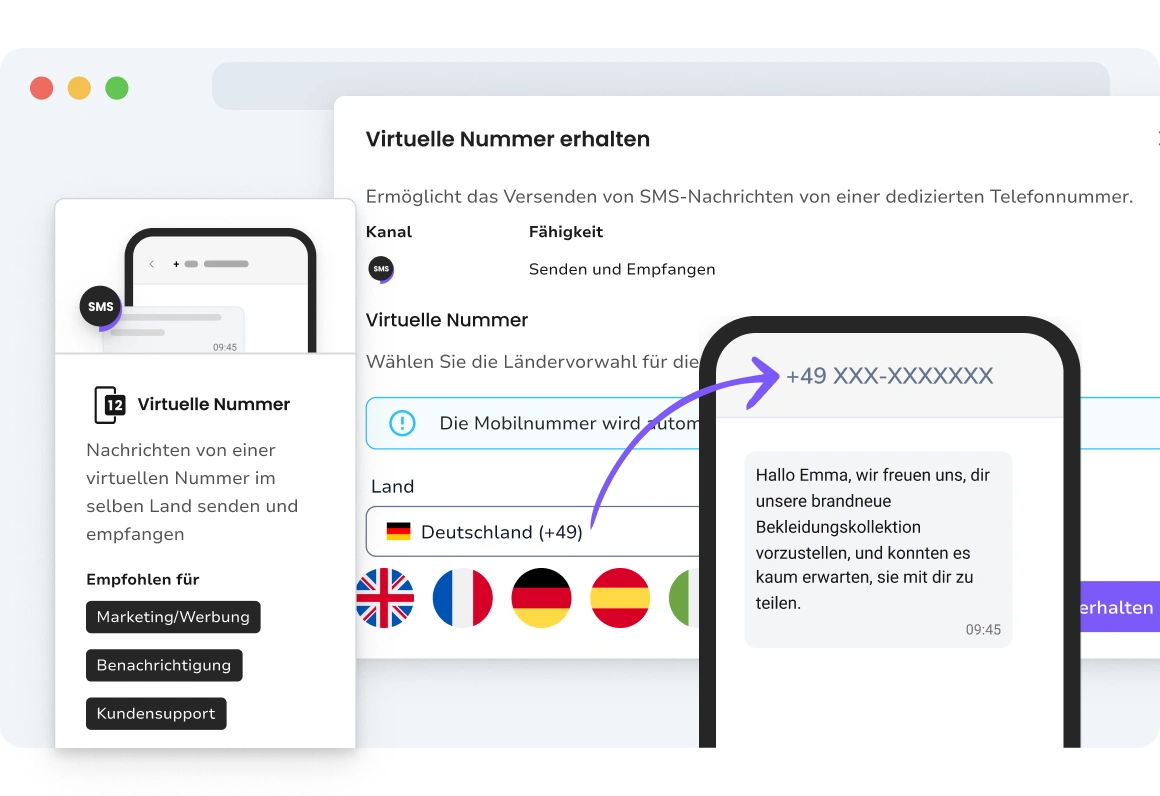 Virtuelle lokale Telefonnummern von TopMessage für SMS zur Steigerung der Kundenbindung