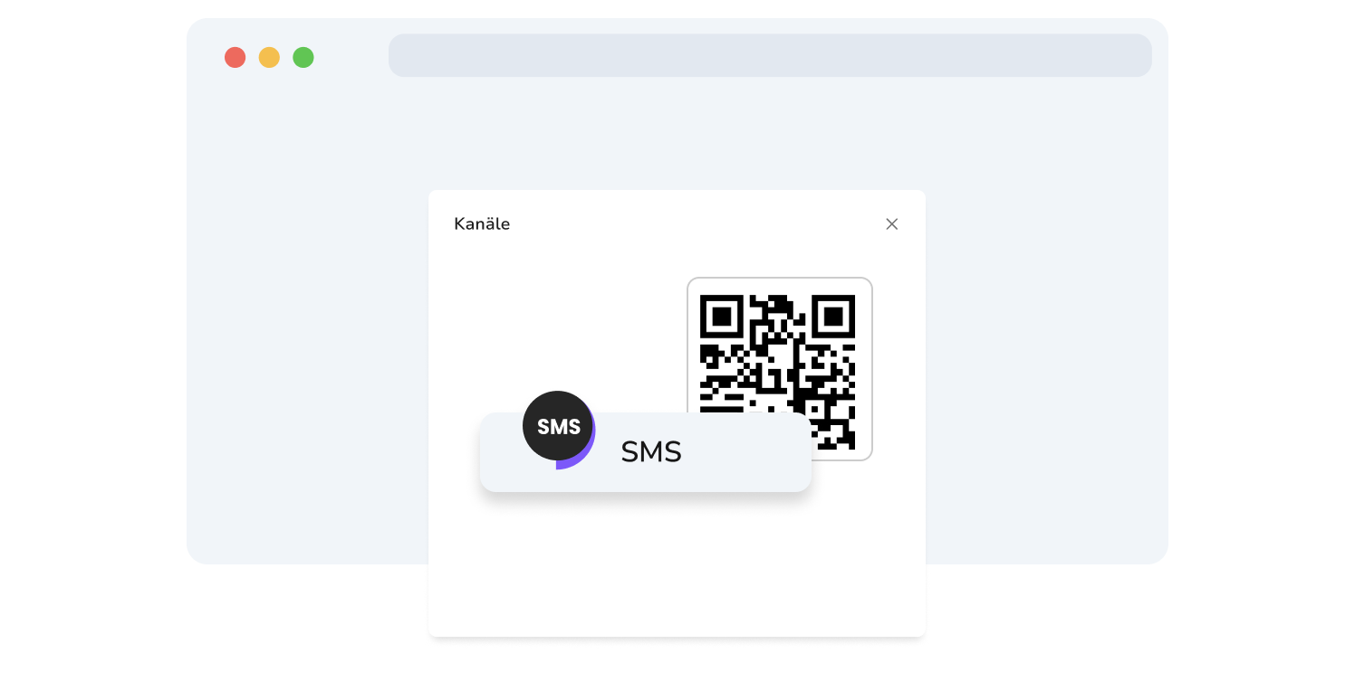 Screenshot der Seite zur Generierung von API-SMS-QR-Codes von TopMessage